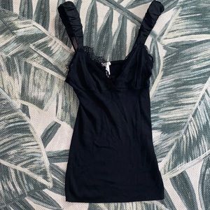 Luck brand black knit shirt with lace